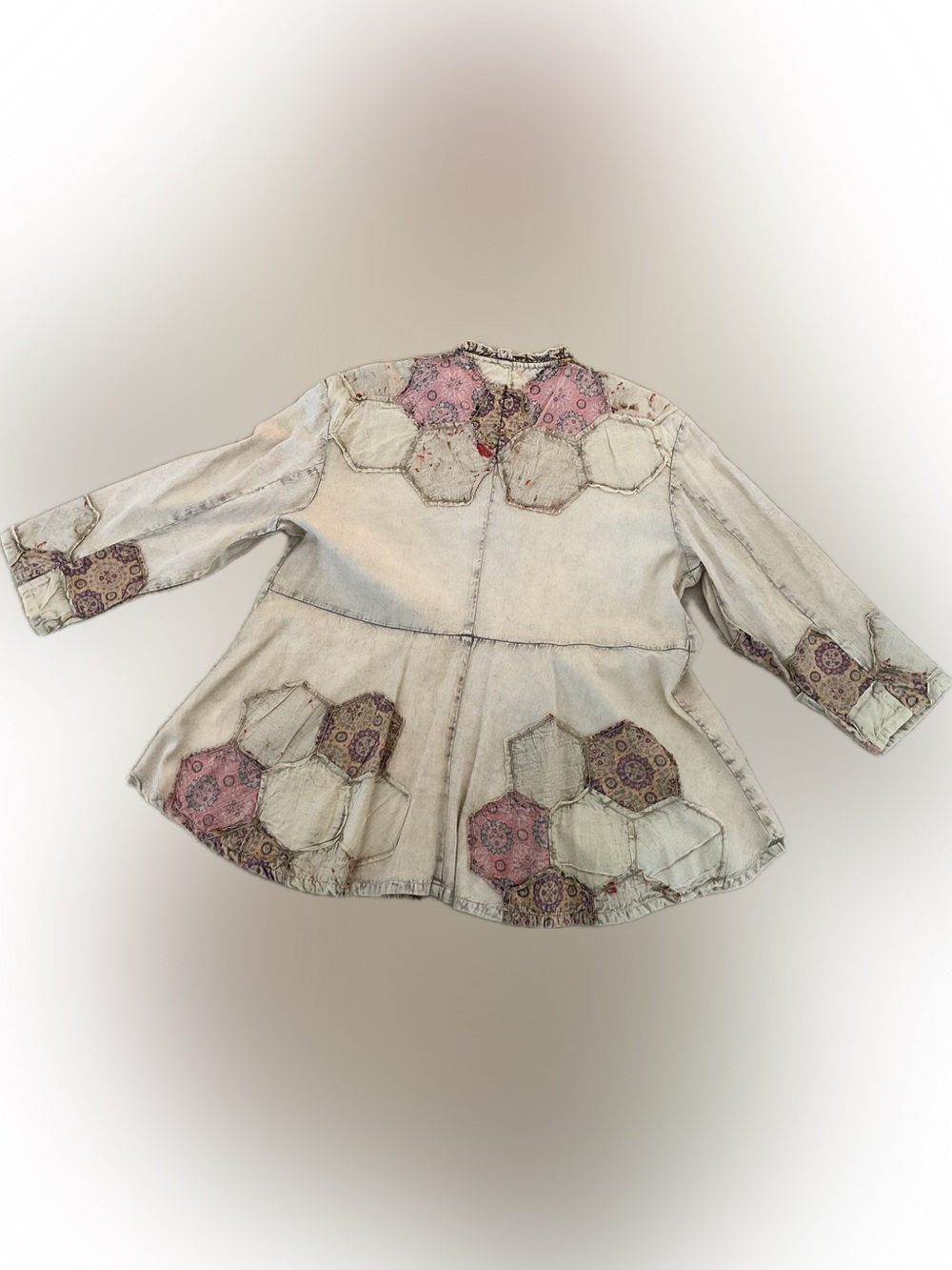 Cream Patchwork Butterfly Coat - Picture 5 of 6